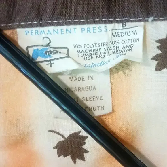 Vintage M 60s-70s KMart men's pajamas pjs rockabilly bowler shirt look EX cotton - Picture 3 of 5